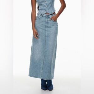 NWT - Aritzia Denim Maxi Skirt - Colour 7 yr Bleu Taboo - Size 24